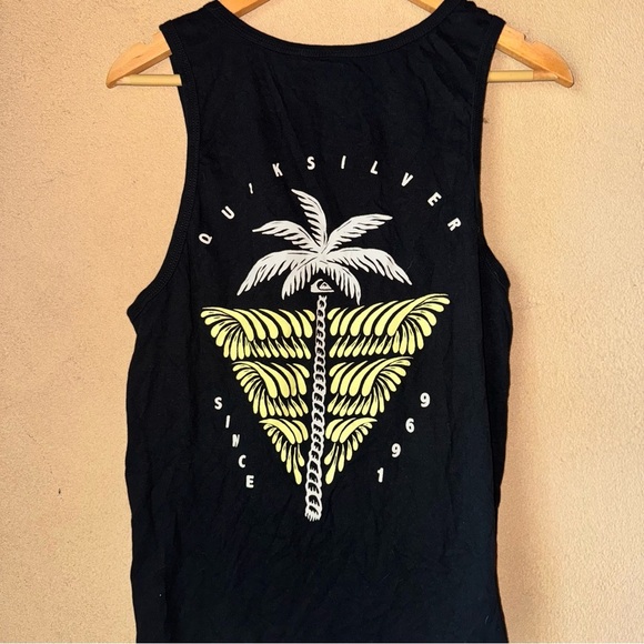 Quiksilver Black Yellow Sleeveless Tank Top - Picture 5 of 5